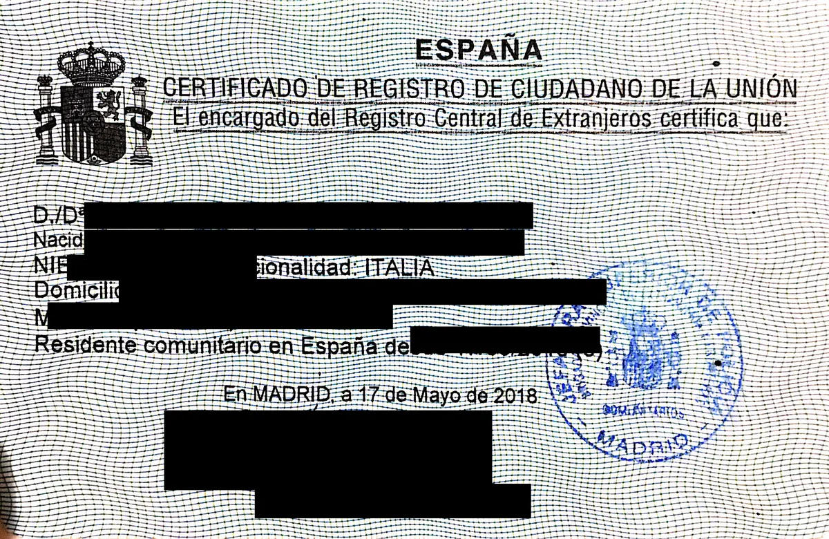 NIE verde (CUE) en Mallorca: certificado de registro de ciudadano de la UE